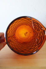 Vintage Indiana Glass Amber Cubist Pitcher