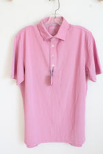 NEW Johnnie-O Dusty Pink Textured Athletic Short Sleeve Polo Shirt | S