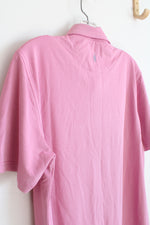 NEW Johnnie-O Dusty Pink Textured Athletic Short Sleeve Polo Shirt | S
