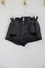 Forever 21 Distressed Cuffed Black Shorts | S