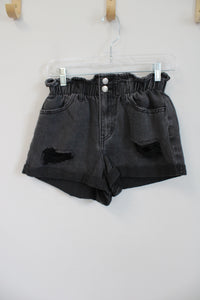 Forever 21 Distressed Cuffed Black Shorts | S