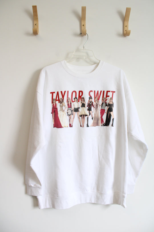 Taylor Swift Red Eras White Crewneck Sweatshirt | 2XL