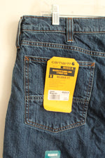New Carhartt medium wash flannel lined relaxed fit jeans | 36x30