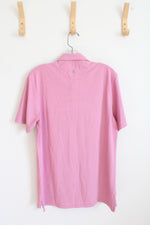 NEW Johnnie-O Dusty Pink Textured Athletic Short Sleeve Polo Shirt | S