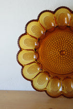Vintage Hobnail Amber Indiana Glass Deviled Egg Plate | 11"