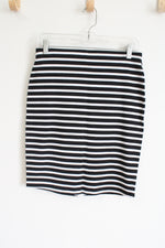 Old Navy Black White Striped Fitted Pencil Skirt | XS