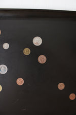 Vintage Couroc Inlaid Foreign Coins Black Tray