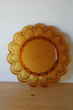 Vintage Hobnail Amber Indiana Glass Deviled Egg Plate | 11"