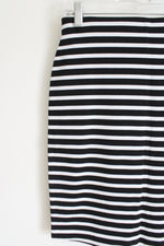 Old Navy Black White Striped Fitted Pencil Skirt | XS