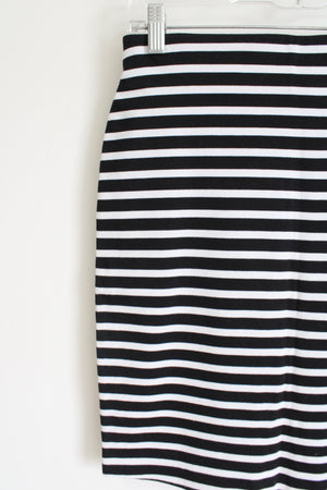 Old Navy Black White Striped Fitted Pencil Skirt | XS