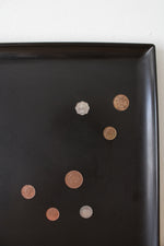 Vintage Couroc Inlaid Foreign Coins Black Tray