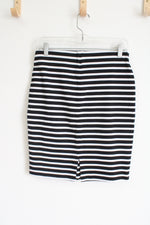 Old Navy Black White Striped Fitted Pencil Skirt | XS
