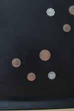 Vintage Couroc Inlaid Foreign Coins Black Tray