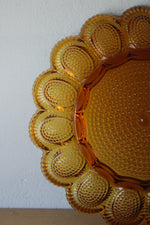Vintage Hobnail Amber Indiana Glass Deviled Egg Plate | 11"