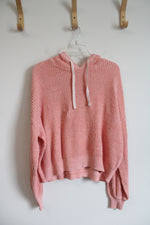 Gap Pink Waffle Knit Hooded Sweater | L