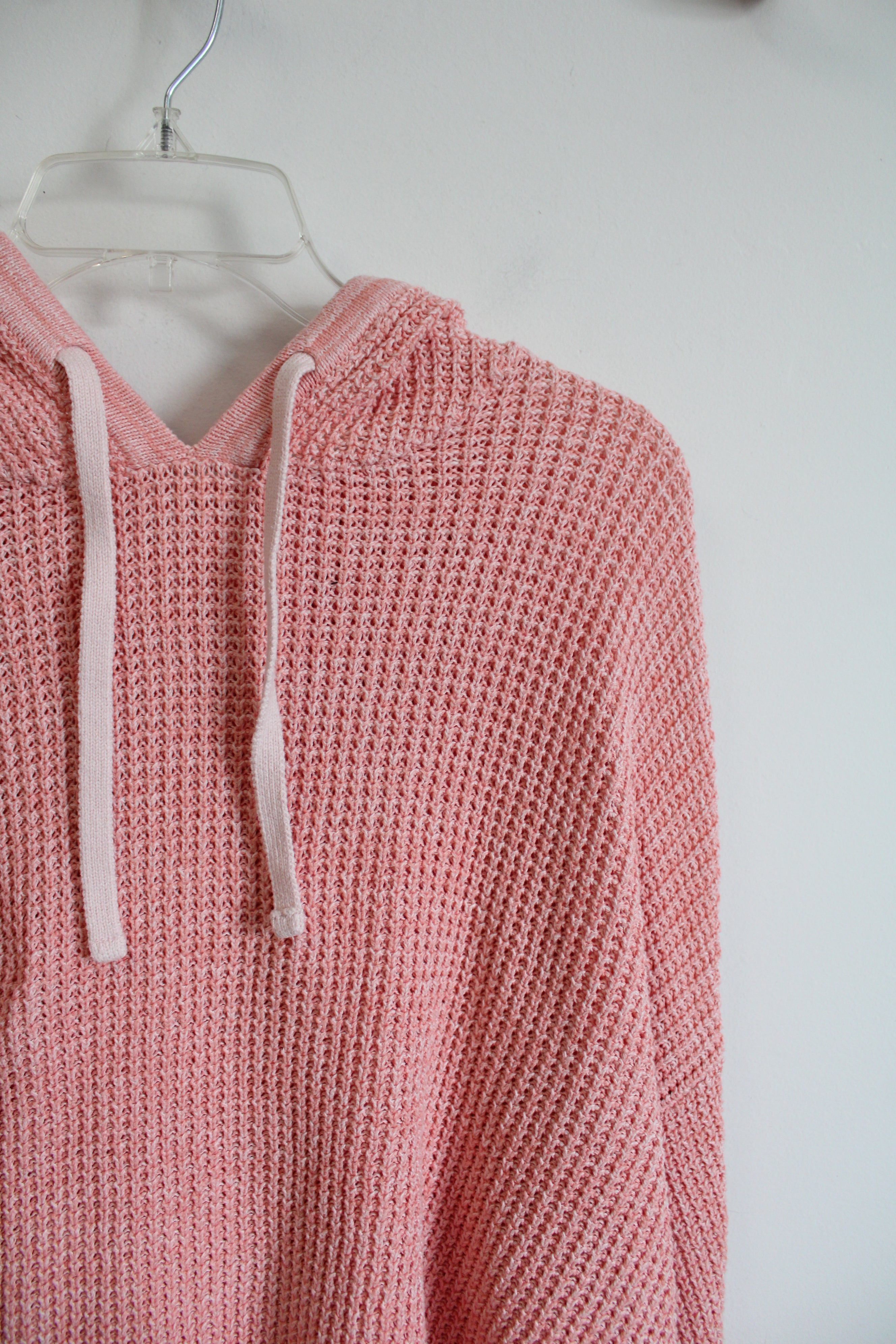 Gap Pink Waffle Knit Hooded Sweater | L