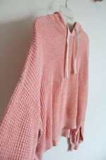 Gap Pink Waffle Knit Hooded Sweater | L