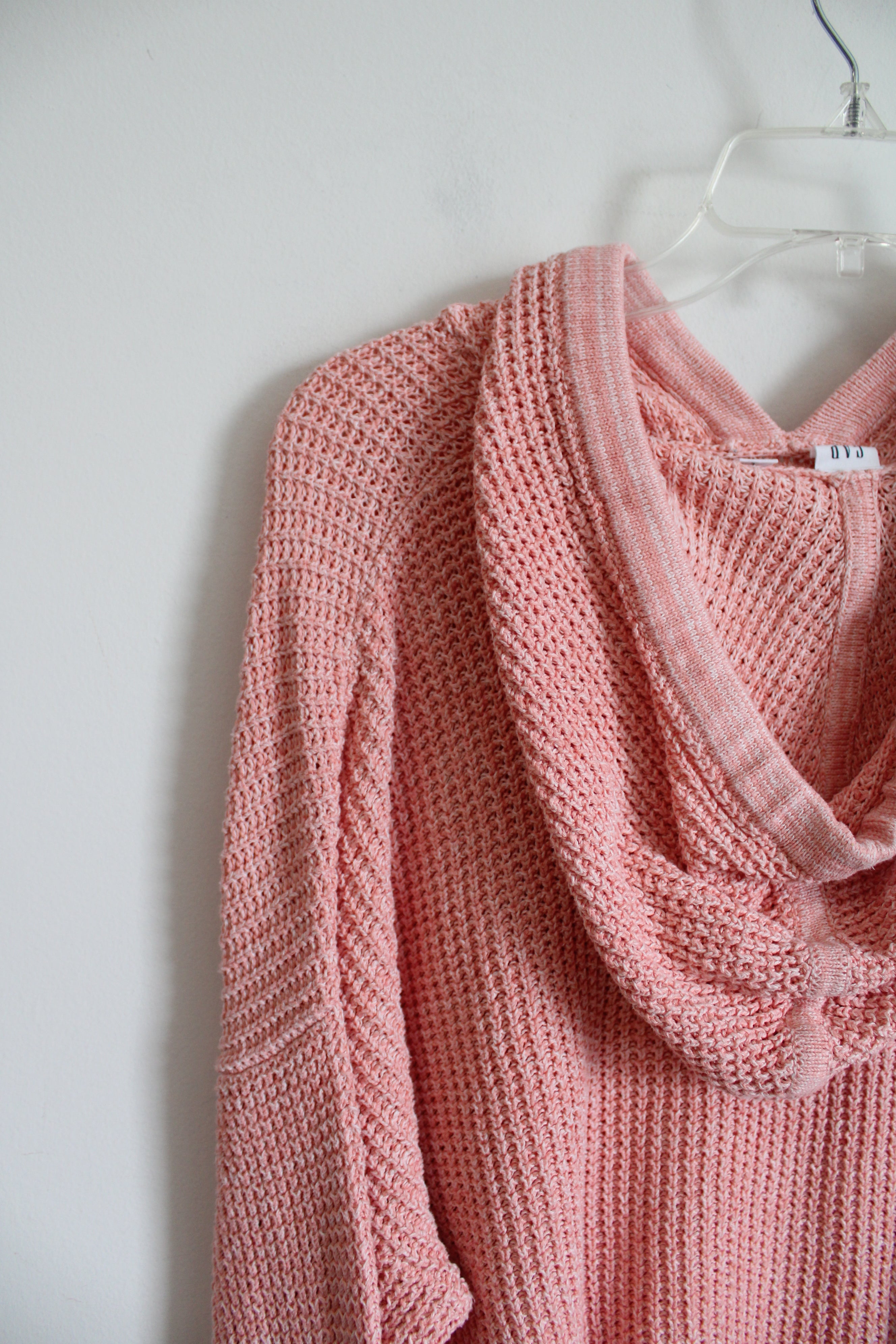 Gap Pink Waffle Knit Hooded Sweater | L