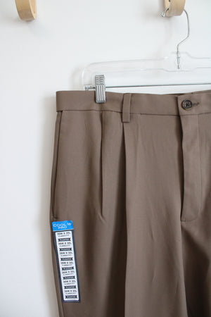 NEW Haggar Cool 18 Pro Classic Fit Brown Pants | 36X30