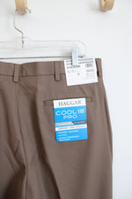 NEW Haggar Cool 18 Pro Classic Fit Brown Pants | 36X30