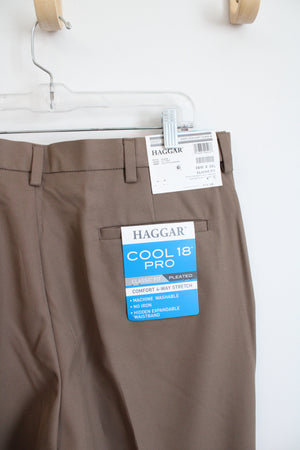 NEW Haggar Cool 18 Pro Classic Fit Brown Pants | 36X30