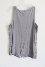 Express Gray Sequined Tank | L