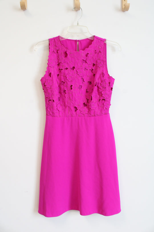 Laundry By Shelli Segal Fuchsia Lace Overlay A-Line Dress | 2