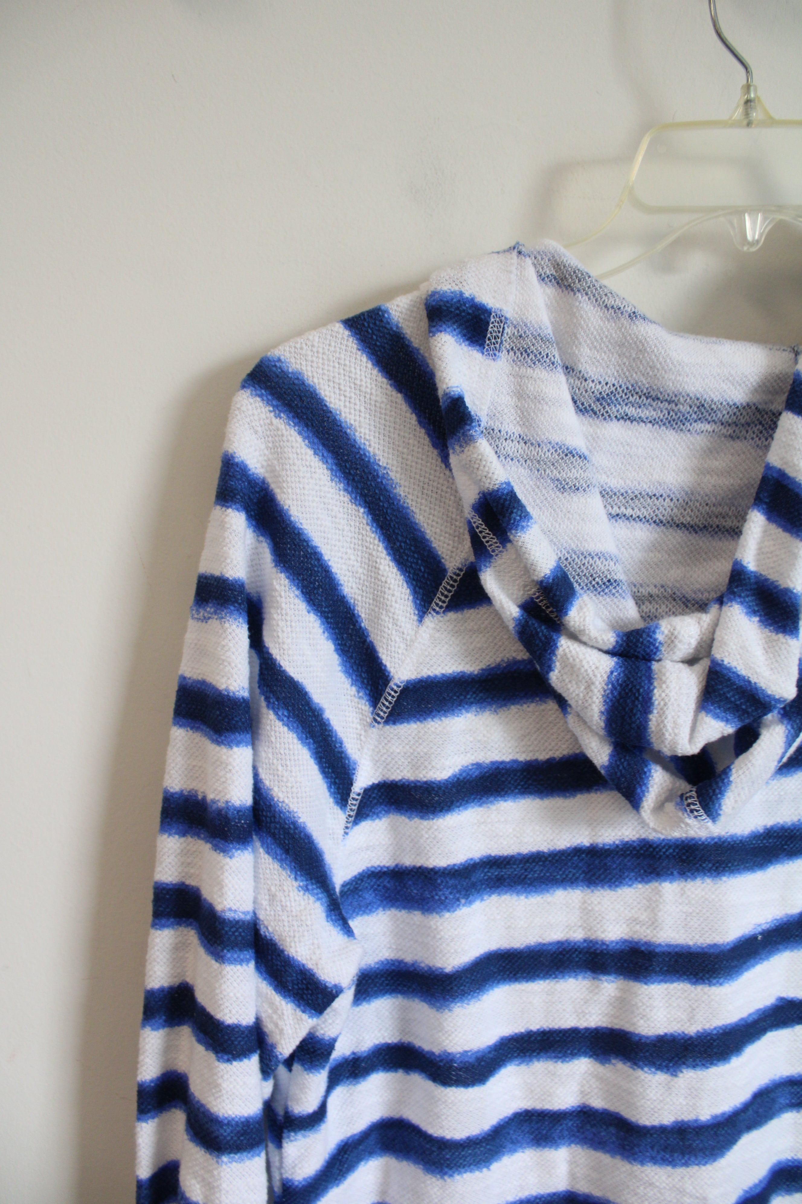 Ruby Rd. Blue & White Striped Full Zip Jacket | XL