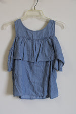 NEW So Blue Striped Cold Shoulder Top | M