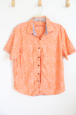 Robert Graham Orange Paisley Print Short Sleeve | XL