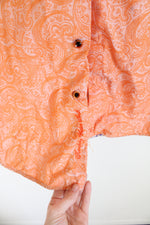 Robert Graham Orange Paisley Print Short Sleeve | XL