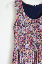 Jane & Delancey Pink Blue Chiffon Pleated Floral Dress | M