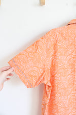 Robert Graham Orange Paisley Print Short Sleeve | XL
