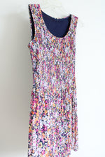 Jane & Delancey Pink Blue Chiffon Pleated Floral Dress | M