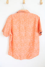 Robert Graham Orange Paisley Print Short Sleeve | XL