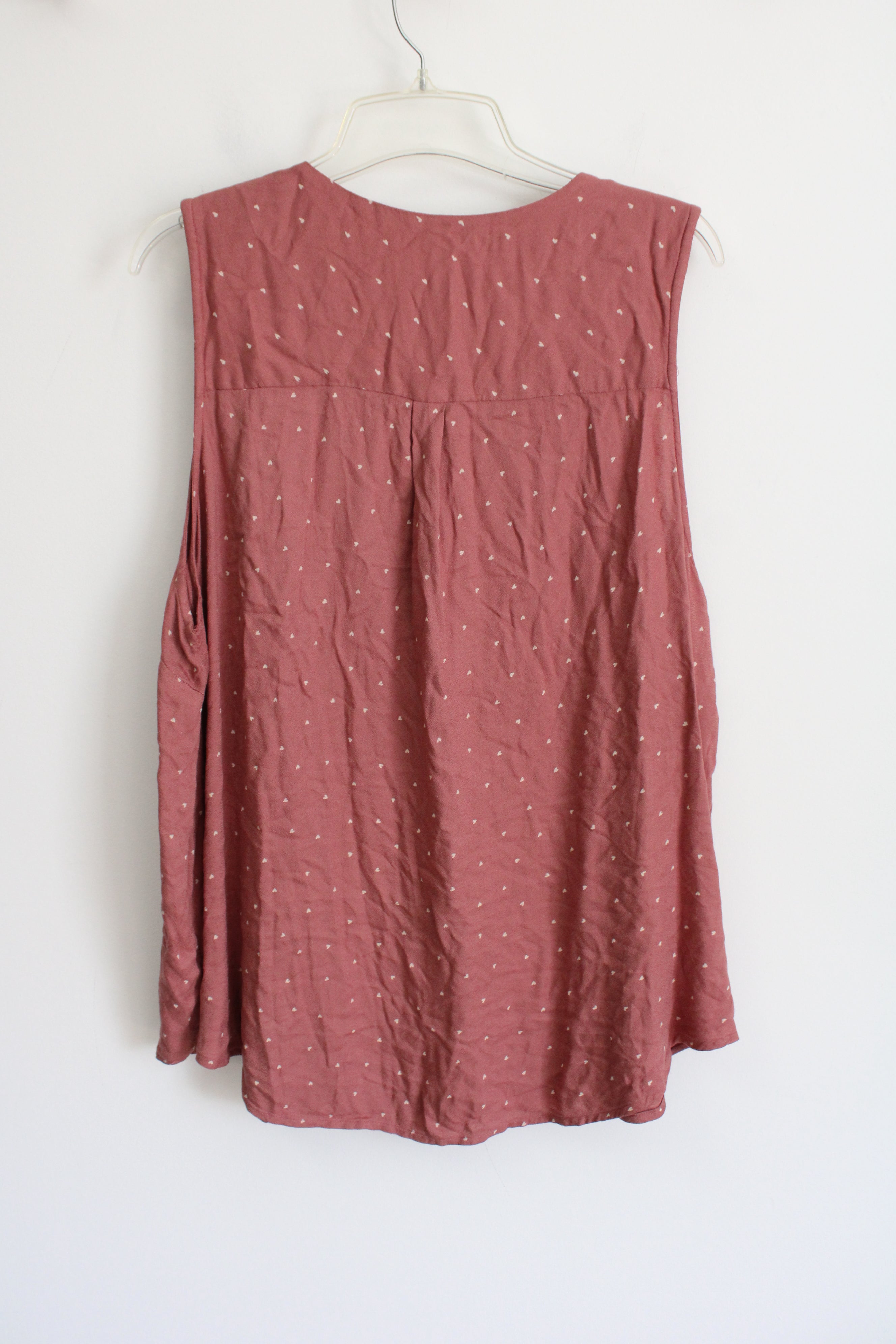 NEW Maurices Dusty Pink Heart Patterned Tank | 1X