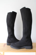 VIVIA Filipa Black Stretchy Wool Knee High Boots | Size 41.5 (10)