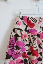 NEW Sele Brown Pink & Tan Floral Mini Skirt | S