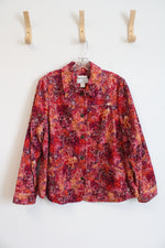 CJ Banks Pink & Orange Paisley Corduroy Jacket | X