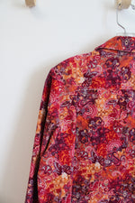 CJ Banks Pink & Orange Paisley Corduroy Jacket | X
