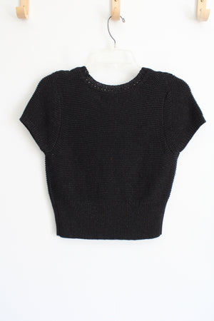 NEW Express Black Shimmer Knit Shrub Cardigan | L