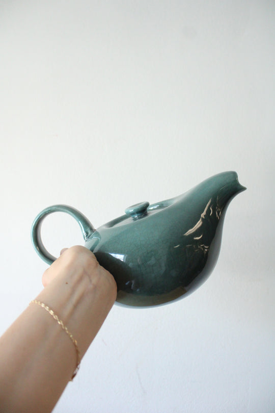 Russel Wright Steubenville Seafoam Blue Pottery Teapot