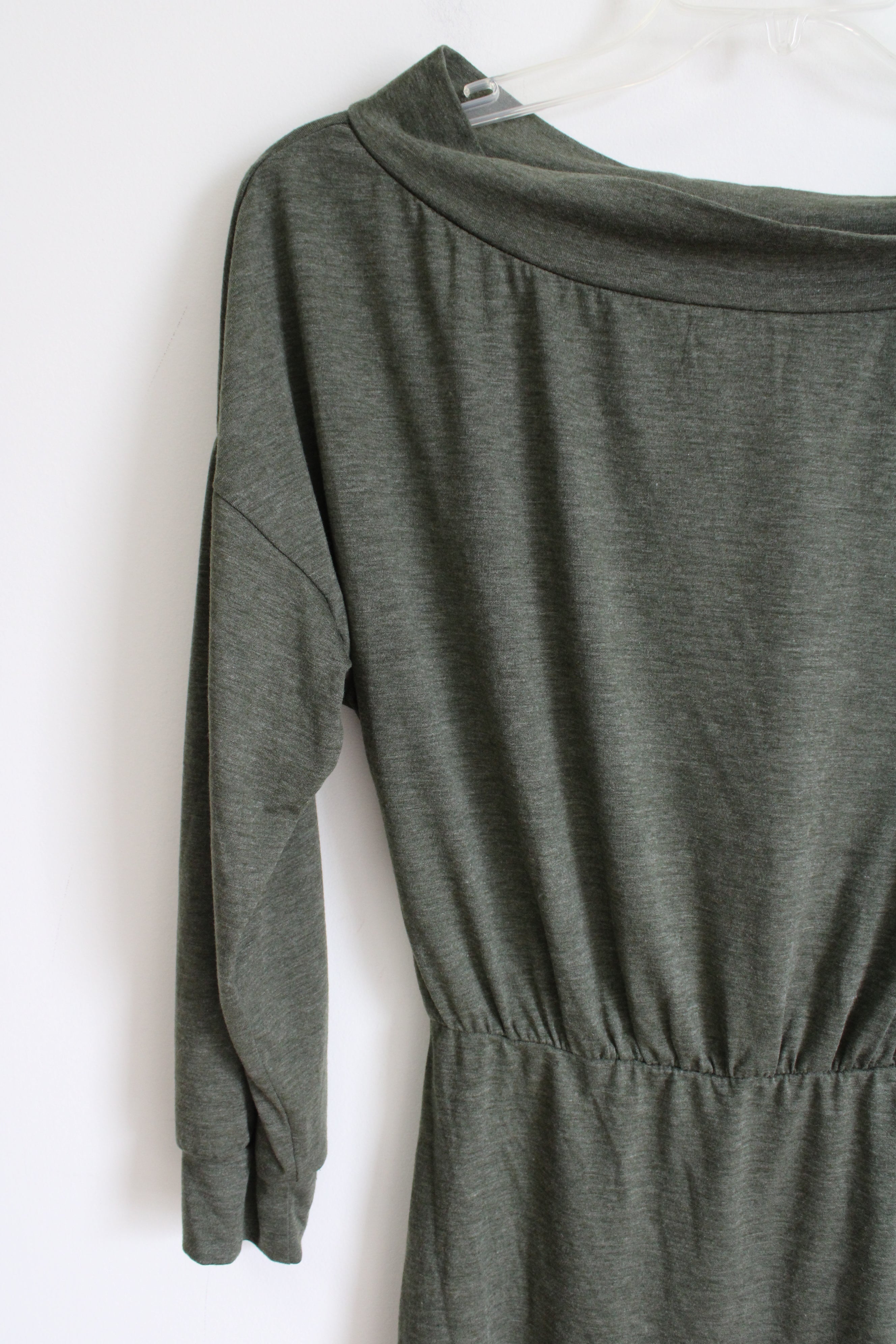 Shien Olive Green Long Sleeved Dress | M