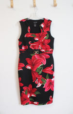 EnFocus Studio Black & Red Floral Sheath Dress | 10