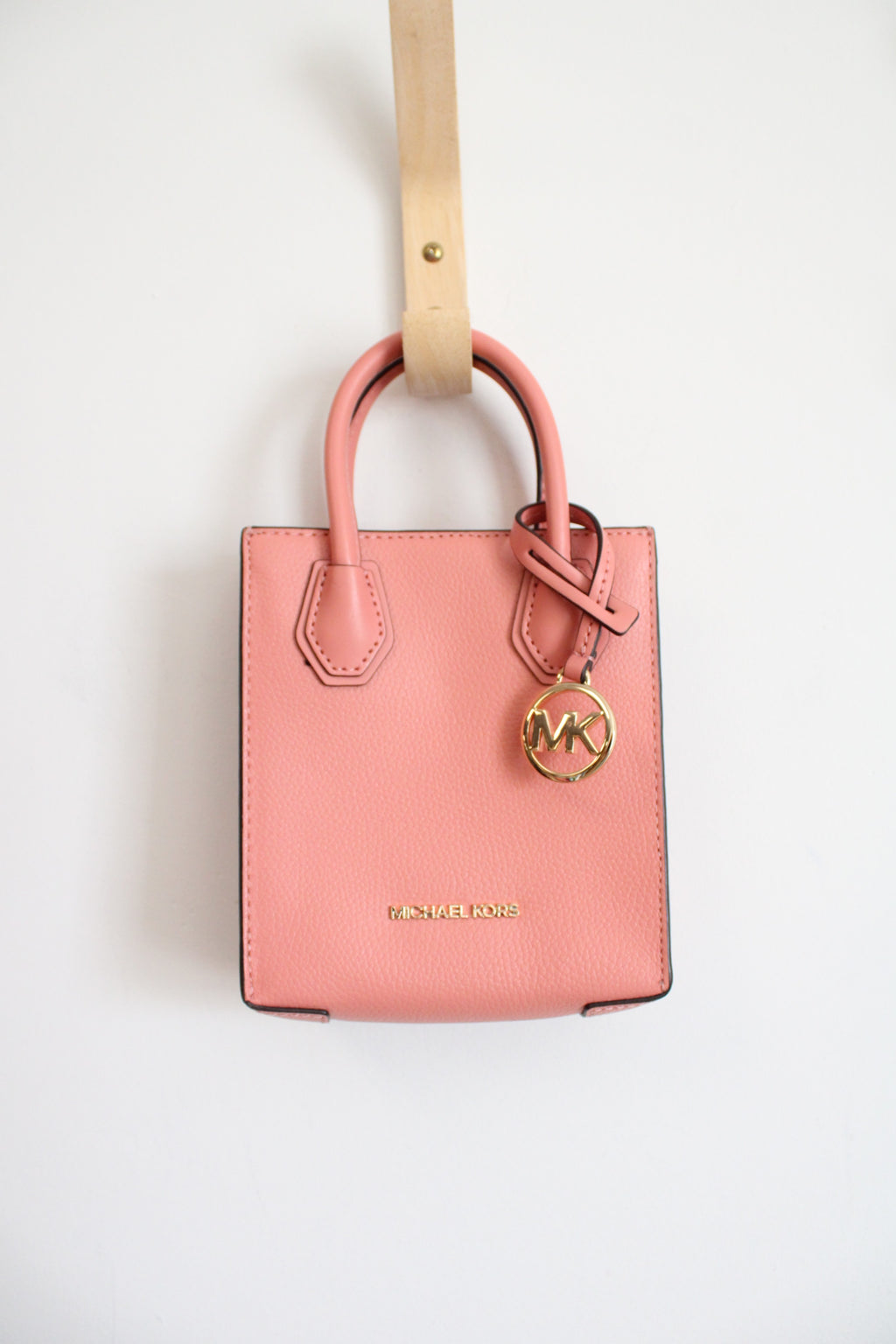 Michael Kors Extra-Small Mercer Pink Shopper Pebble Leather Bag