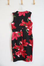 EnFocus Studio Black & Red Floral Sheath Dress | 10