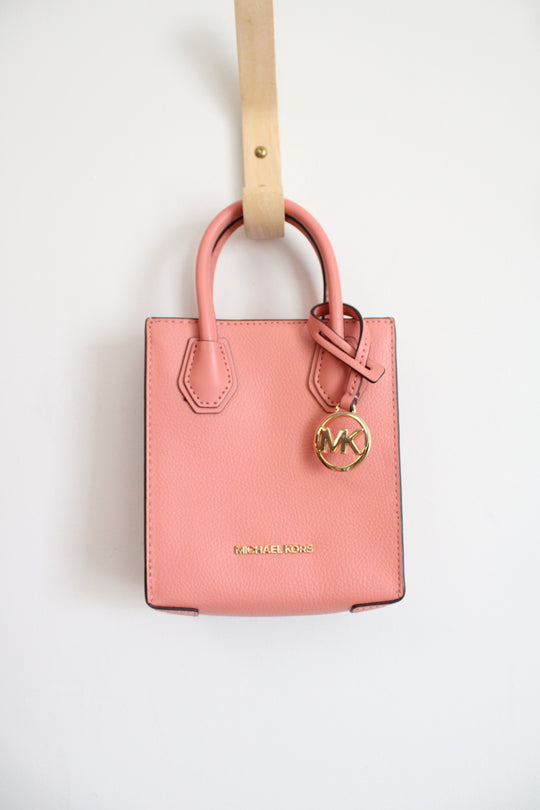 Michael Kors Extra-Small Mercer Pink Shopper Pebble Leather Bag