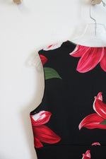 EnFocus Studio Black & Red Floral Sheath Dress | 10