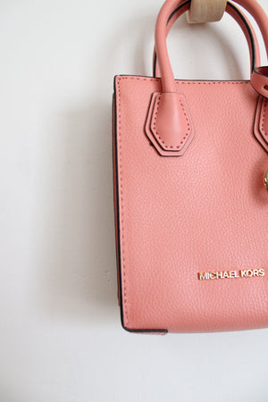 Michael Kors Extra-Small Mercer Pink Shopper Pebble Leather Bag