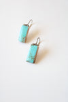Vintage Turquoise Rectangle Dangle Earrings